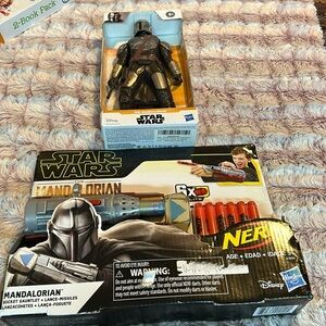 2 items Star Wars toys The Maandalorian & Nerf gun